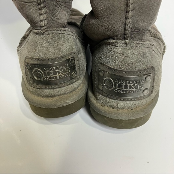 Australia Luxe Collective gray mid high genuine sheepskin boots size 7 - Picture 4 of 11